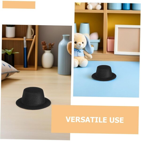 Beaupretty 15 Mini Cappelli a Cilindro Neri per Decorazioni Natalizie e Fai da Te