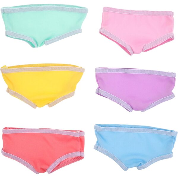 Set 6 Pannolini Riutilizzabili per Bambole 18 Pollici - Biancheria Intima Colorata e Morbida