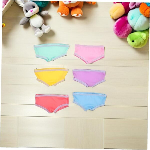 Set 6 Pannolini Riutilizzabili per Bambole 18 Pollici - Biancheria Intima Colorata e Morbida