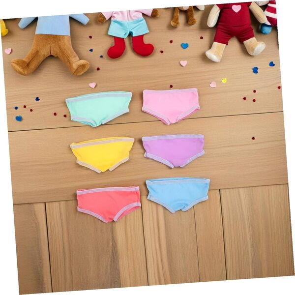 Set 6 Pannolini Riutilizzabili per Bambole 18 Pollici - Biancheria Intima Colorata e Morbida