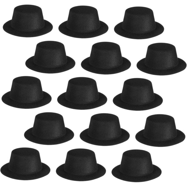 15 schwarze Mini-Zylinder für Weinflaschen und Weihnachtsdekorationen