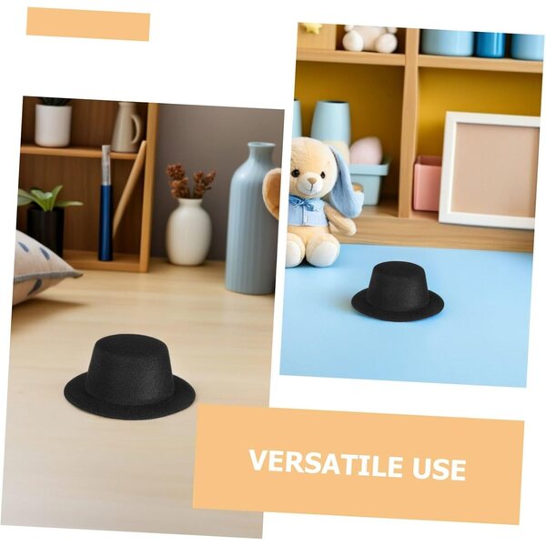 Mini Cappelli a Cilindro Neri 15 Pezzi per Decorazioni Natalizie e Fai da Te