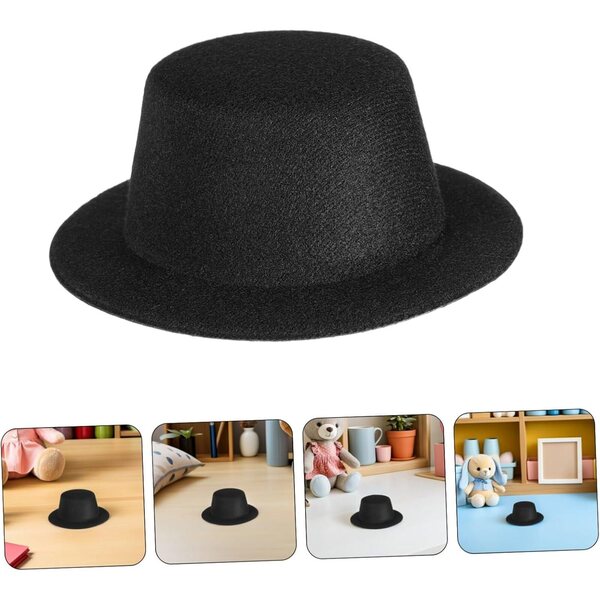 Mini Cappelli a Cilindro Neri 15 Pezzi per Decorazioni Natalizie e Fai da Te
