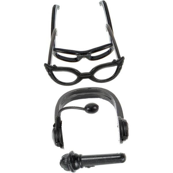 Hemobllo Mini Occhiali per Bambole Neri Accessori Leggeri e Resistenti Stile Rock