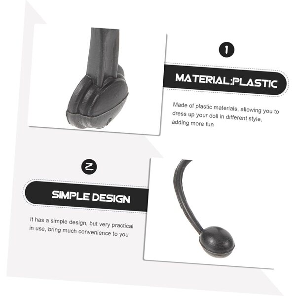 Hemobllo Mini Occhiali per Bambole Neri Accessori Leggeri e Resistenti Stile Rock