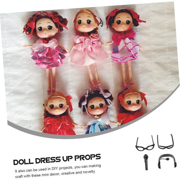 Gatuida Set Mini-Brille und Kopfhörer für Puppen – DIY-Mode- und Kreativitätszubehör