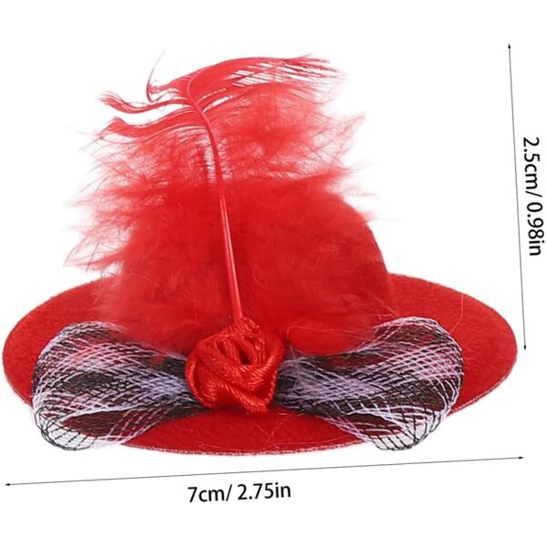 ORFOFE 5 Mini Cappelli per Bambole con Rete e Fiore, Accessori Artigianali Colorati