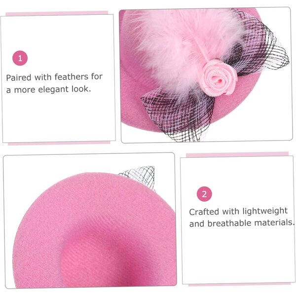 ORFOFE 5 Mini Cappelli per Bambole con Rete e Fiore, Accessori Artigianali Colorati
