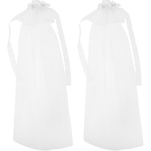 Gatuida Velo da Sposa Mini Bianco in Tulle per Bambole, 2 Pezzi Accessori Matrimonio