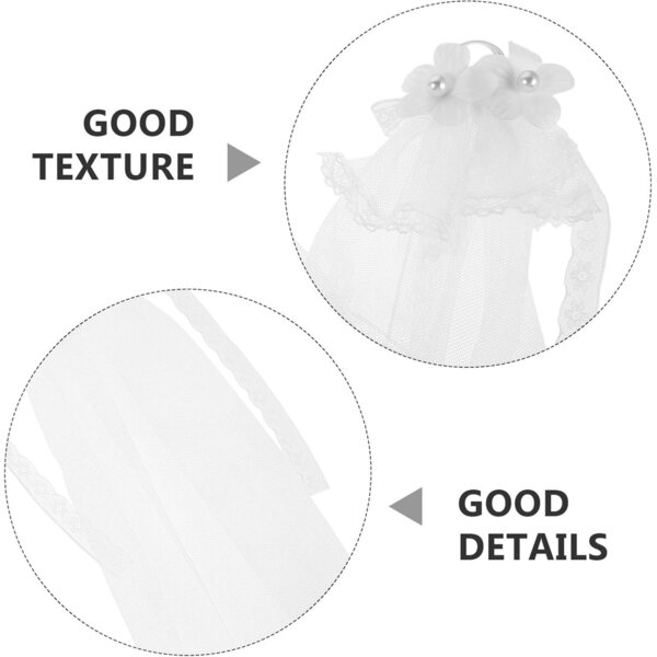 Gatuida Velo da Sposa Mini Bianco in Tulle per Bambole, 2 Pezzi Accessori Matrimonio