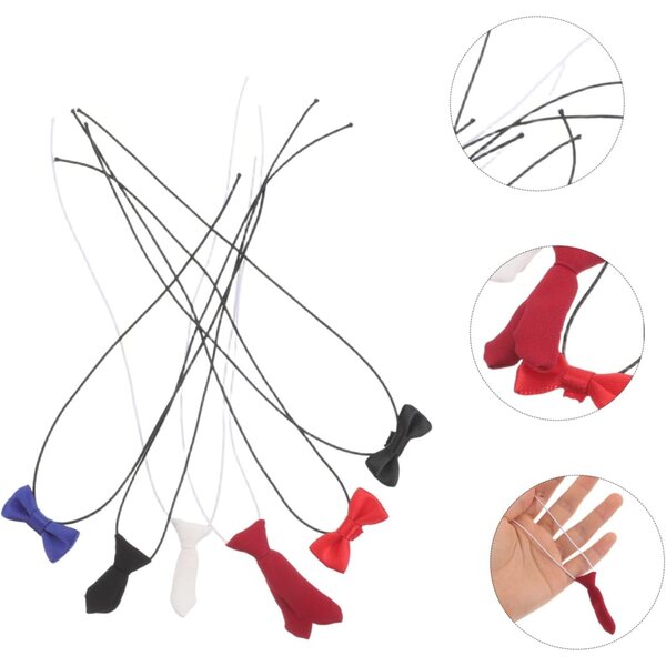 ORFOFE 6 Pezzi Mini Cravatte e Fiocchi Colorati in Cotone per Bambole