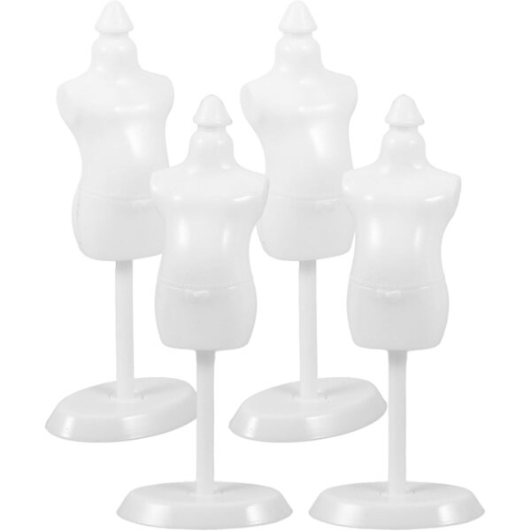 Gatuida 4pz Manichini Mini Supporto Abiti Bambole 12cm Plastica Bianco