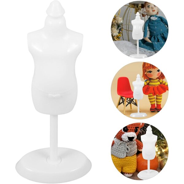 Gatuida 4pz Manichini Mini Supporto Abiti Bambole 12cm Plastica Bianco