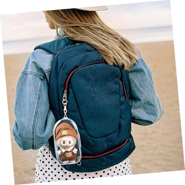 ORFOFE Borsa Trasparente Antipolvere con Portachiavi per Esposizione Figure Anime