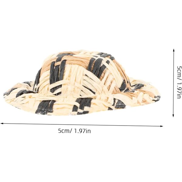 20 Mini Cappelli di Paglia Intrecciata Multicolore per Decorazioni e Artigianato