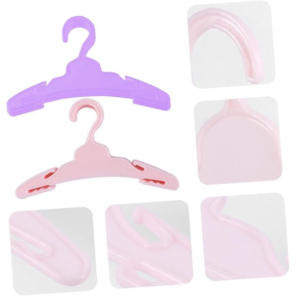 BESTonZON 16 Grucce in Plastica per Vestiti di Bambole Miniatura Colorate