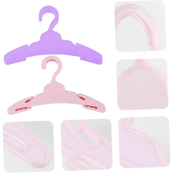 16 farbenfrohe, widerstandsfähige und leichte Kleiderbügel aus Kunststoff für Puppen, zum Organisieren von Puppenkleidung