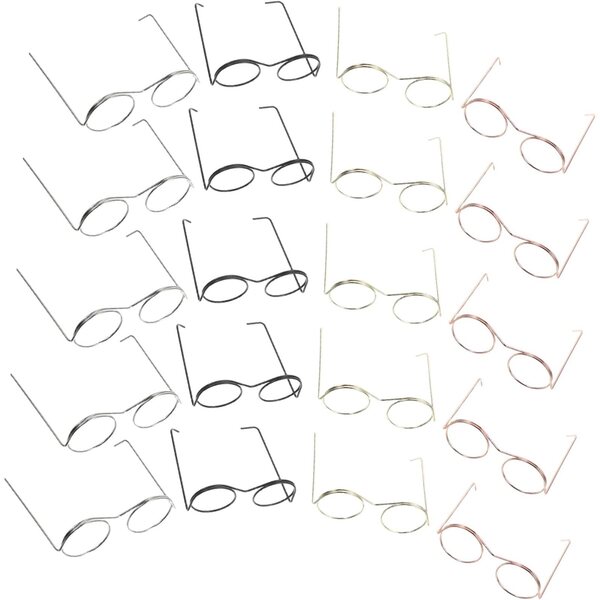 20 Mini Occhiali in Metallo per Bambole Vintage Accessori Creativi DIY
