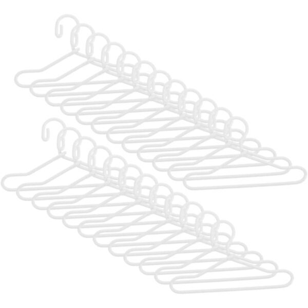 Gatuida 40 pezzi Grucce in lega per vestiti bambole miniatura 4x2,2 cm bianche