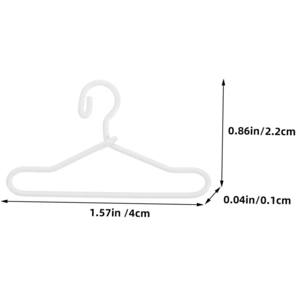Gatuida 40 Stück Kleiderbügel aus Legierung für Miniaturpuppenkleidung 4x2,2 cm weiß