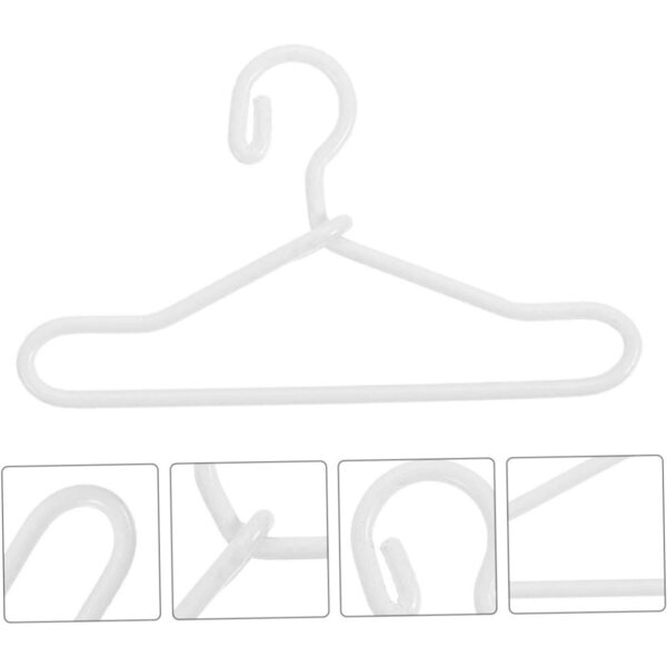 Gatuida 40 Stück Kleiderbügel aus Legierung für Miniaturpuppenkleidung 4x2,2 cm weiß
