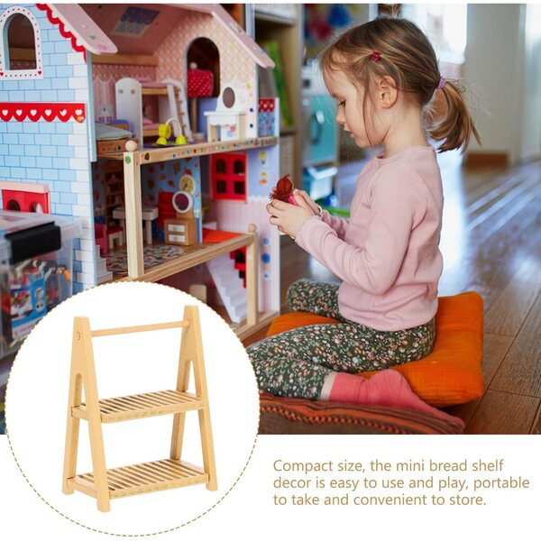 BESPORTBLE Miniatur-Holzregal für Puppenhaus, realistisches und widerstandsfähiges Zubehör
