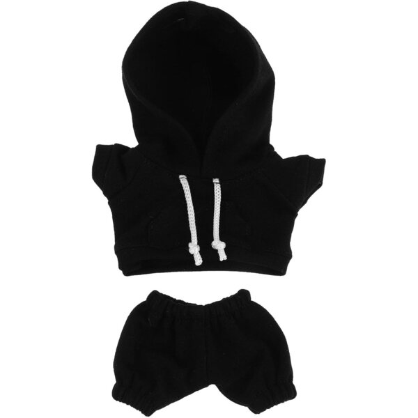 Kapuzen-Kleidungsset für 17 cm große Gatuida-Puppen – schwarzes Sweatshirt und Hose