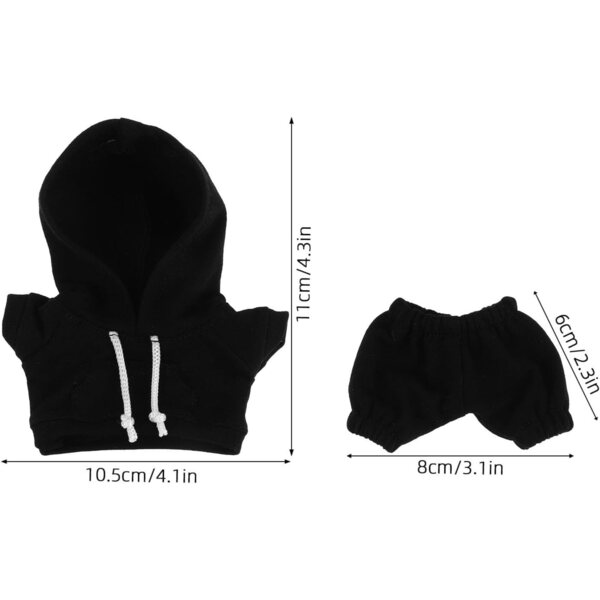 Kapuzen-Kleidungsset für 17 cm große Gatuida-Puppen – schwarzes Sweatshirt und Hose