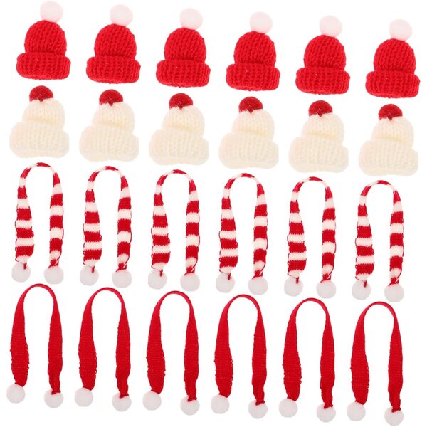 Set 40 Pezzi Cappelli e Sciarpe Natalizie per Bambole Mini in Maglia Beaupretty