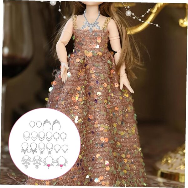 Set 20 Collane Miniatura per Bambole Gioielli e Accessori Moda Colorati