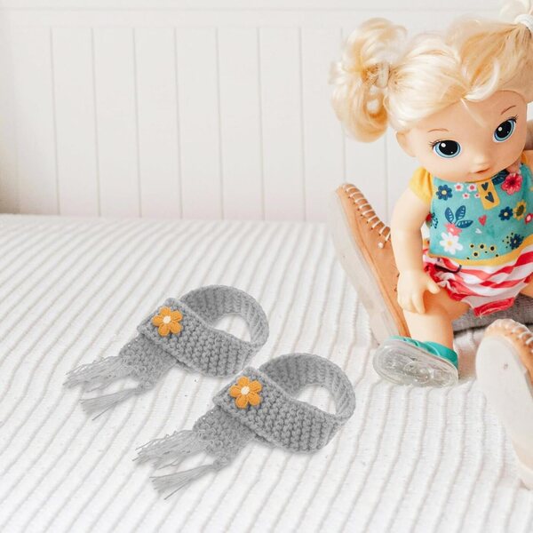 Set 5 Mini Sciarpe in Lana Soffice Regolabili per Bambole, Bottiglie e Progetti DIY