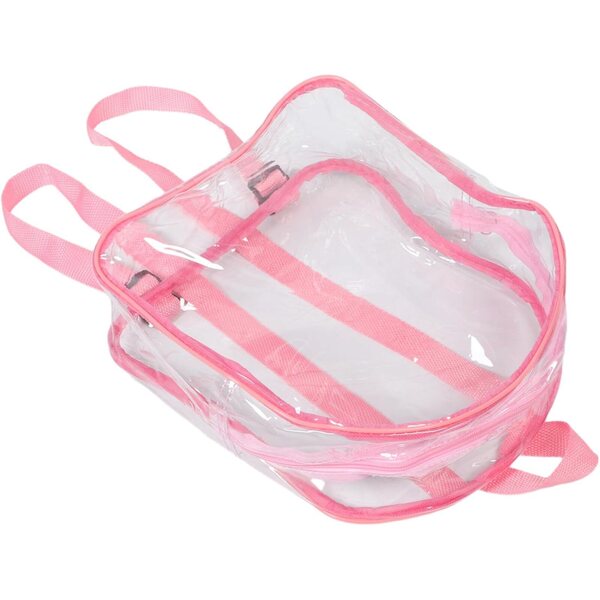 YARNOW Borsa Trasparente in PVC Rosa per Bambole e Peluche Organizer Portatile 30x25x10cm