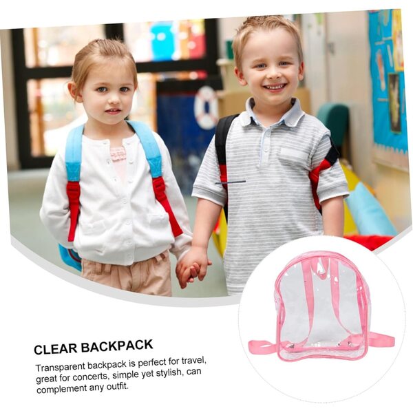 YARNOW Borsa Trasparente in PVC Rosa per Bambole e Peluche Organizer Portatile 30x25x10cm