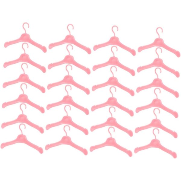Didiseaon 100 Pezzi Mini Grucce Rosa in Plastica per Vestiti Bambole, Accessori Sicuri