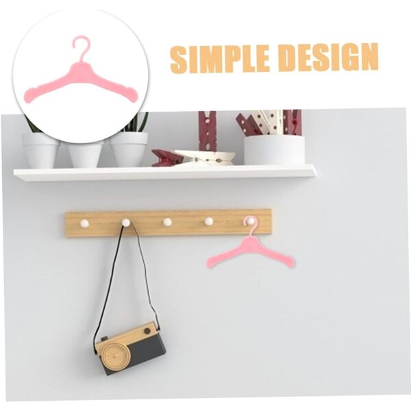 Didiseaon 100 Pezzi Mini Grucce Rosa in Plastica per Vestiti Bambole, Accessori Sicuri