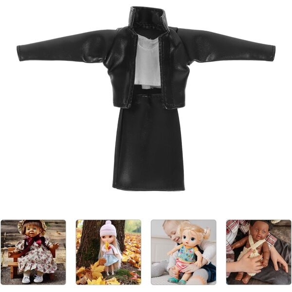 Abbigliamento per Bambole 30 cm in PU con Gonna, Giacca e Gilet Elegante