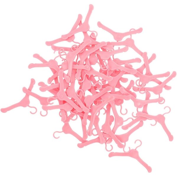 Grucce Rosa per Bambole in Plastica Set da 100 Mini Appendini per Vestiti