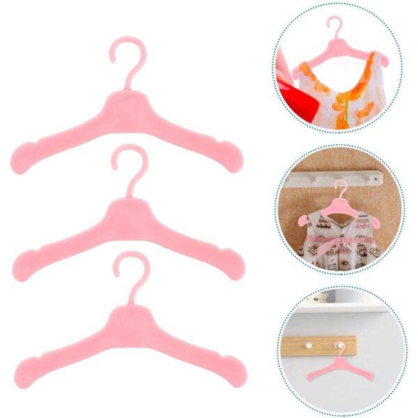Grucce Rosa per Bambole in Plastica Set da 100 Mini Appendini per Vestiti