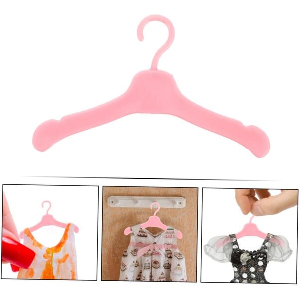 Grucce Rosa per Bambole in Plastica Set da 100 Mini Appendini per Vestiti