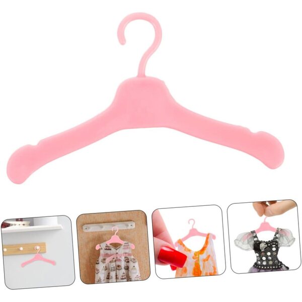 Grucce Rosa per Bambole in Plastica Set da 100 Mini Appendini per Vestiti