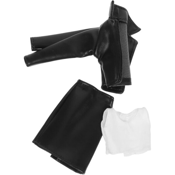Completo Carriera per Bambole 30 cm con Giacca PU e Gonna in Pelle Elegante