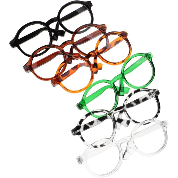 6 Occhiali per Bambole in Plastica Leggera Colorata, Accessori Moda Miniatura DIY