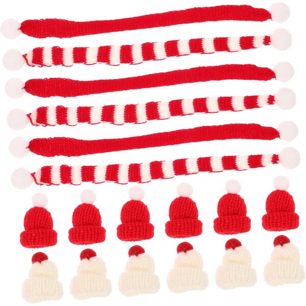 Set 40pz Mini Cappelli e Sciarpe Natalizie Lavorate a Maglia per Bambole BESPORTBLE