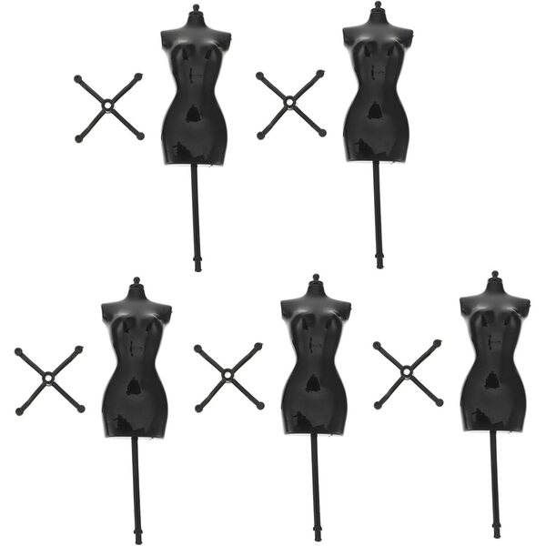 Supporti per Abiti in Miniatura Warmhm 5 pezzi Manichini Neri per Esposizione Antirughe