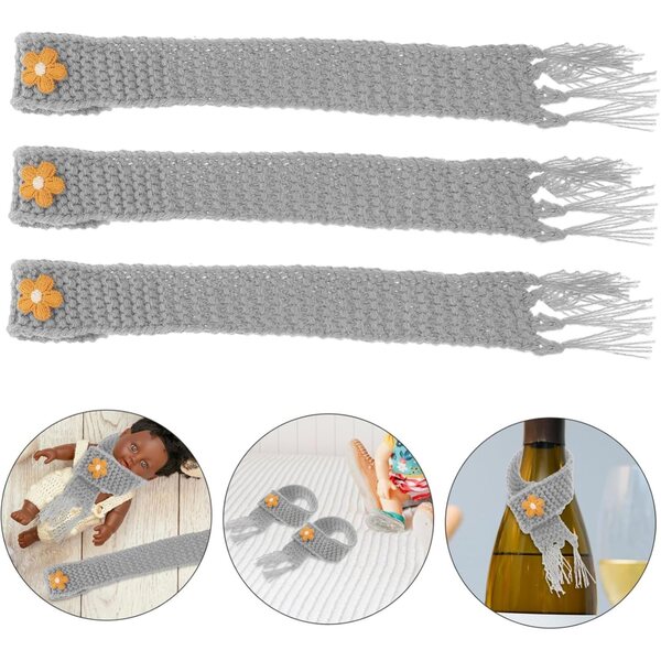 5 Mini Sciarpe in Lana Regolabili per Bambole, Accessori Decorativi Soffici e Morbidi