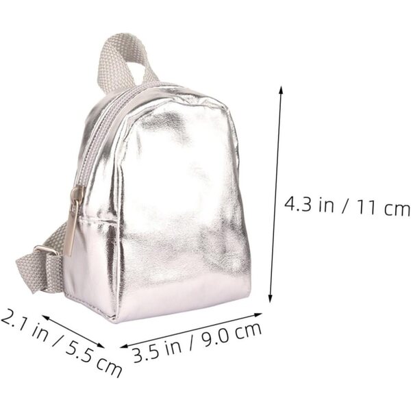 2 Mini-Rucksäcke mit Reißverschluss für Puppen – Zubehör für Puppenhäuser und Rollenspiele