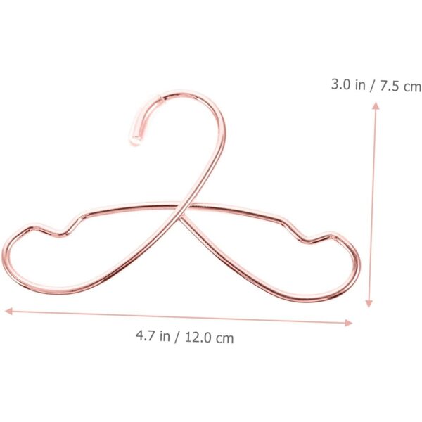 Grucce per Bambole 5 pezzi oro rosa mini appendiabiti robusti e leggeri