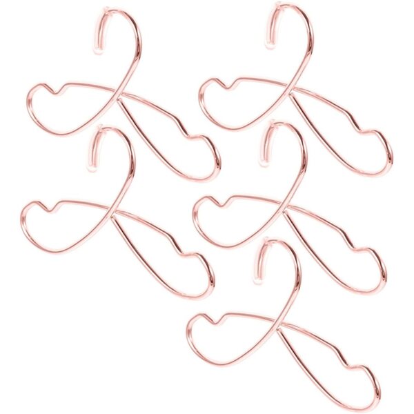 ifundom 5 Stück Mini-Kleiderbügel aus Eisen in Roségold für Puppen, 12 x 7,5 cm, Heimdekoration