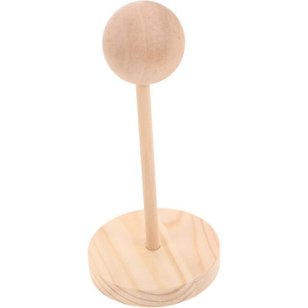 Eleganter Holzständer für Perücken und Puppenhüte 22x10x10 cm