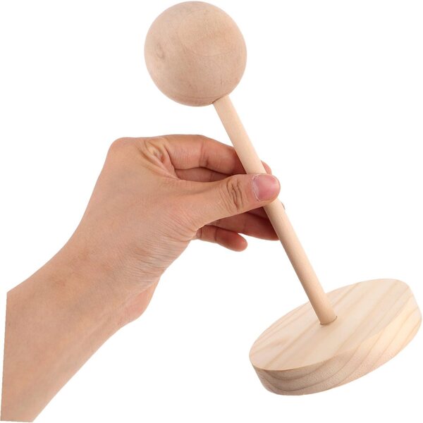 Eleganter Holzständer für Perücken und Puppenhüte 22x10x10 cm